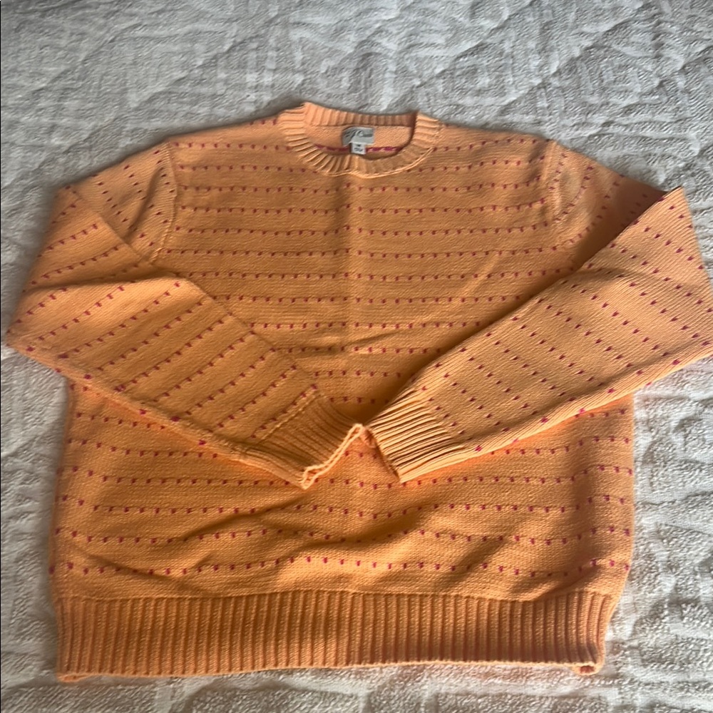 J. Crew Orange Textured Crewneck Sweater